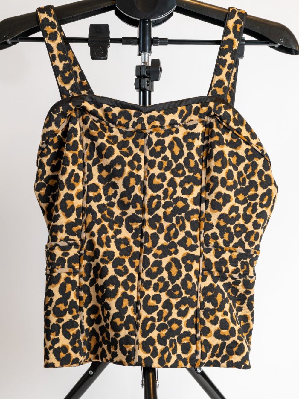 WHBM Leopard Print Bustier Corset Top Brown Black Size Small S